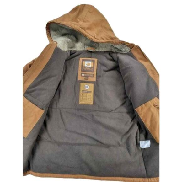 Canada Workgear Mens Jacket Work Coat Brown‎ Heavy Duty Hooded Winter XL NEW - Picture 4 of 16